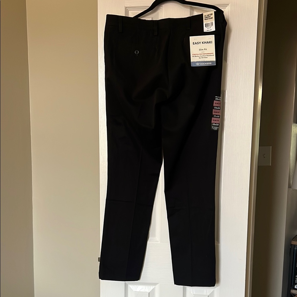 Dockers Men's Sleek Black Dress Trousers